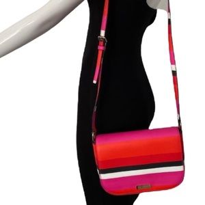 Kate Spade Laurel Way Red Multi Stripe Crossbody Bag